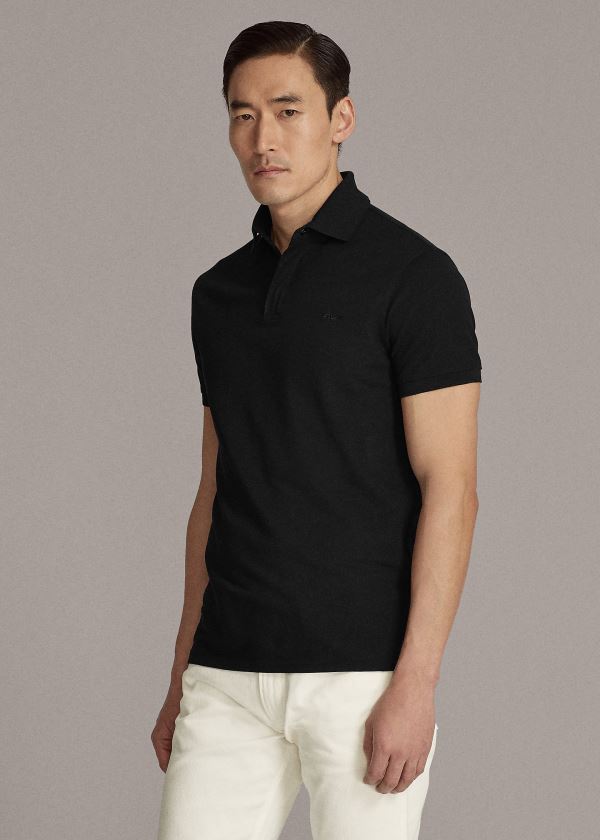 Polos Ralph Lauren Hombre Negros - RLX Zip-Placket Stretch - SHNDR4029